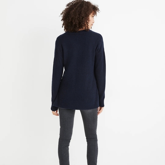 Madewell Bartlett V-Neck Pullover Sweater in Balck, Size S - Picture 2 of 7